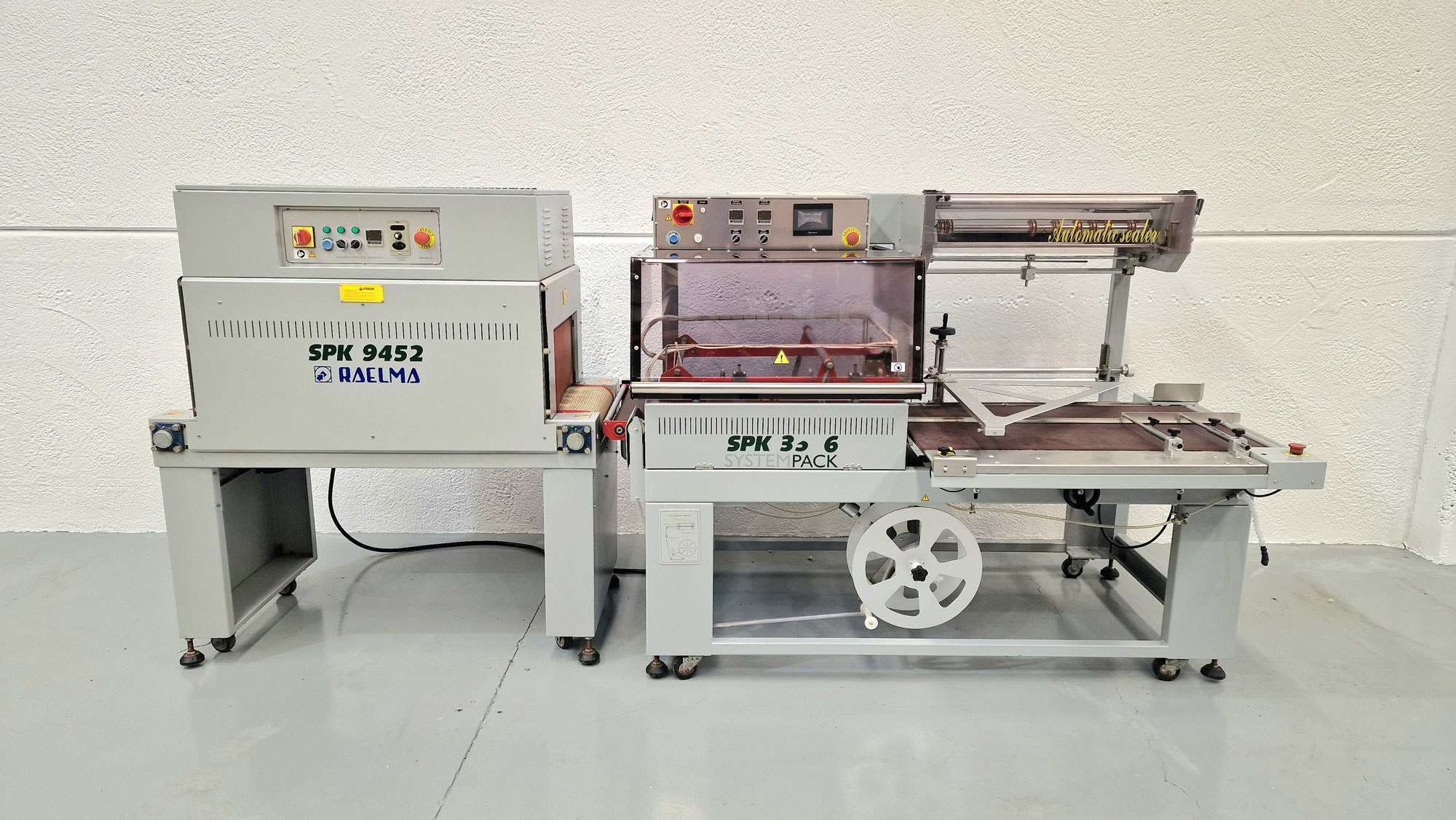 ENVASADORA ANGULAR + TÚNEL RETRACTIL RAELMA